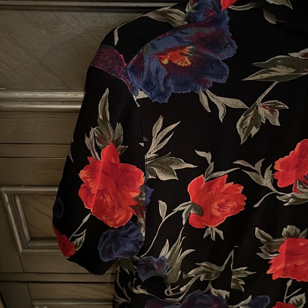 Floral Collared Button Down Blouse - image 5